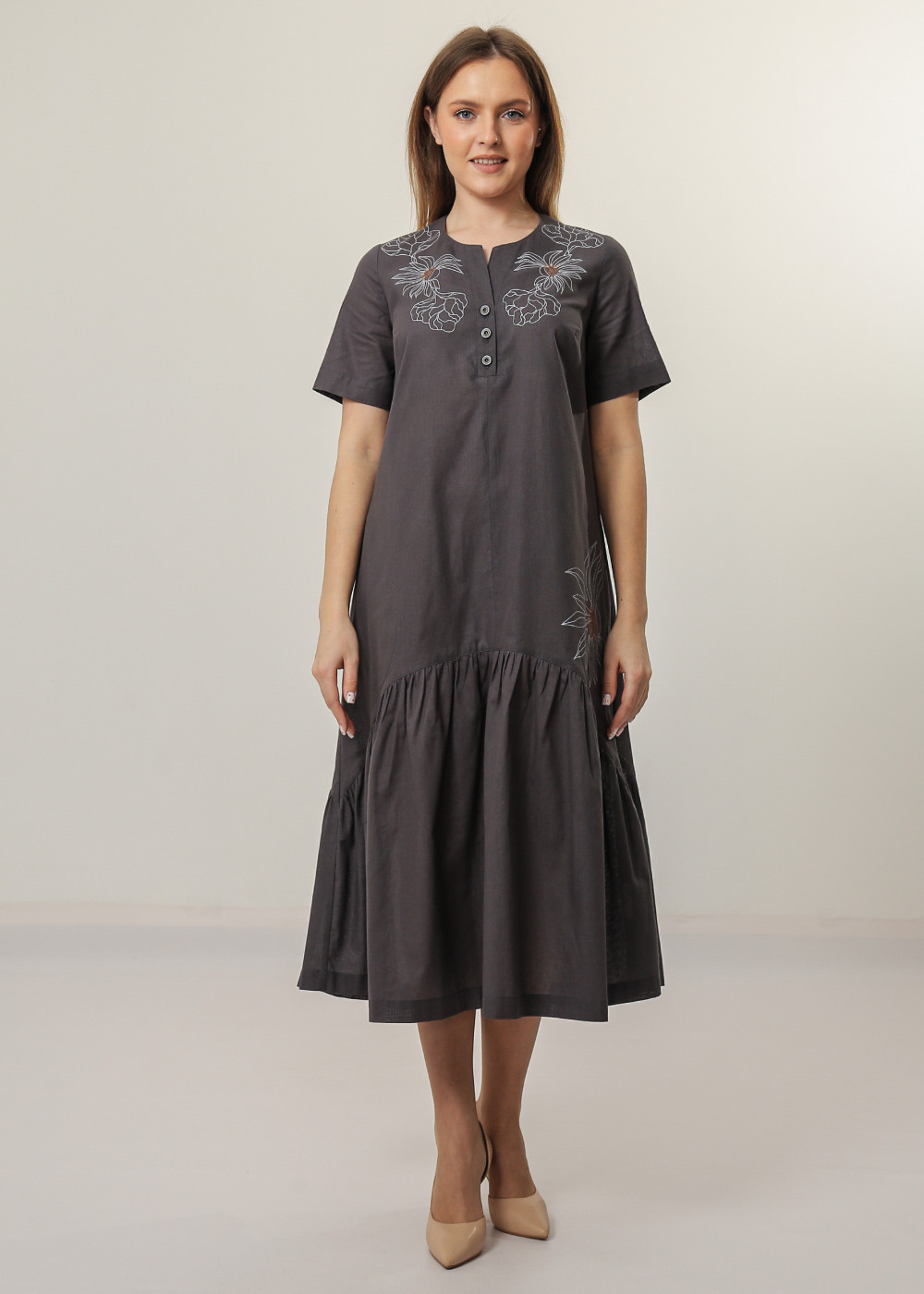 Платье женское Найс Хлопок модель 446 цвет графитовый
