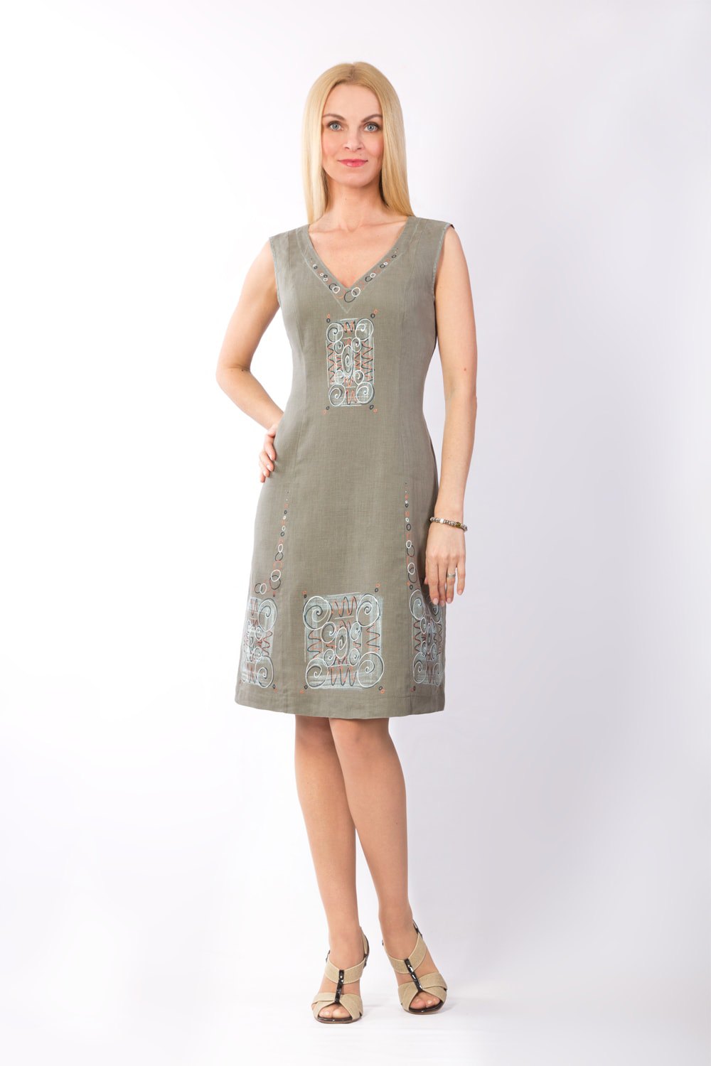 Сарафан женский "Маленькое платье" модель 401/4 хаки
