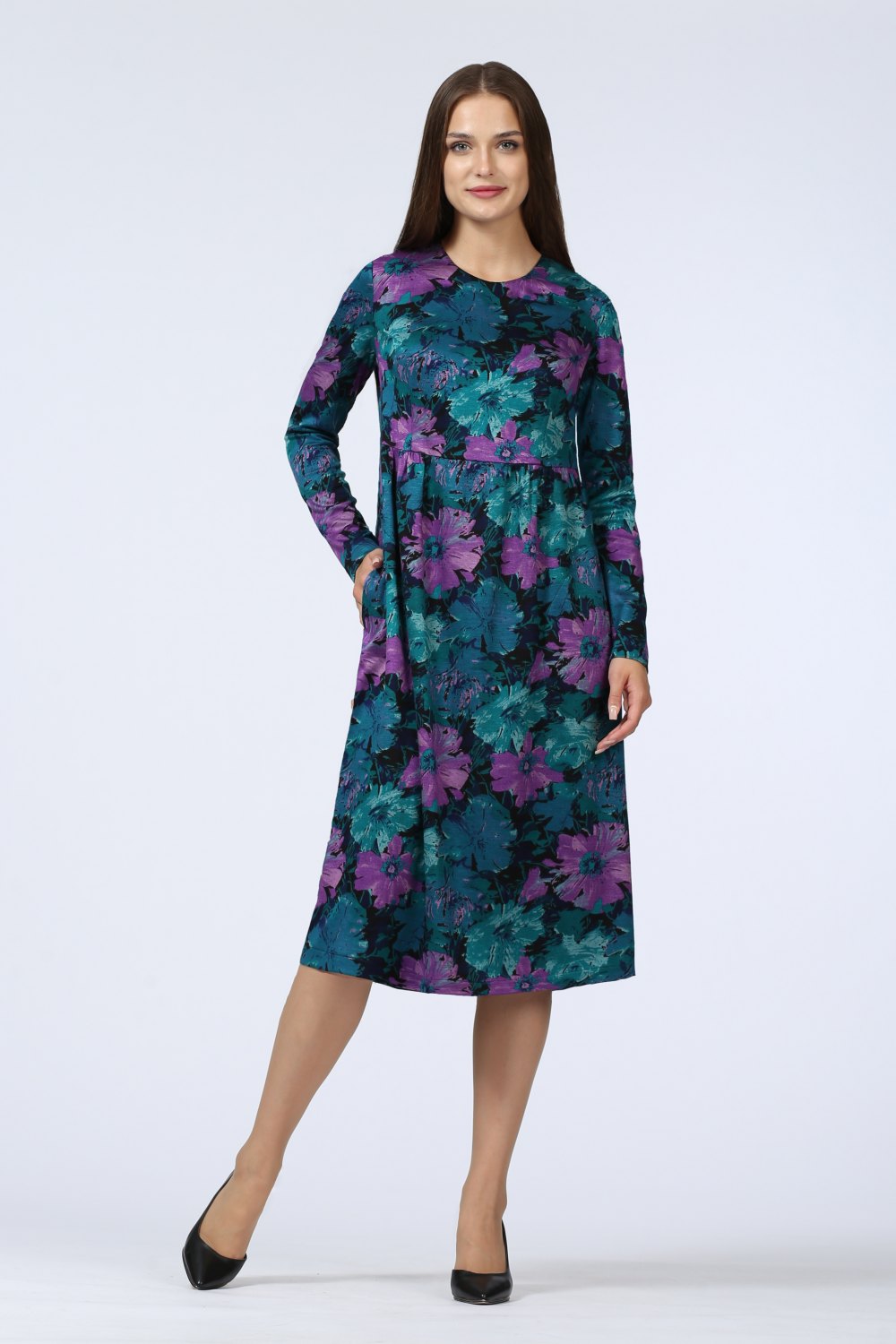 Платье женское " Эдельвейс" модель 628/1 цвет: сиреневые цветы