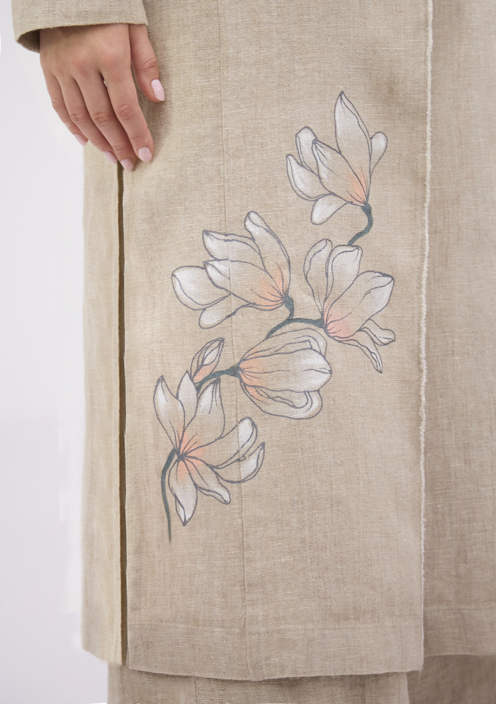 Кардиган женский льняной "Магнолия" модель 851б светлый натуральный лен