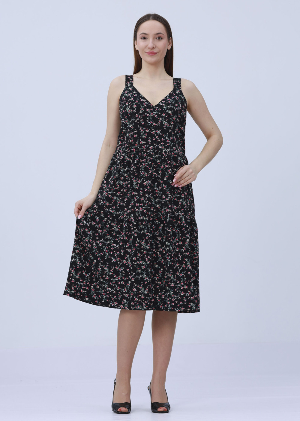 Сарафан женский "Каскад" модель 457р вискоза розочки