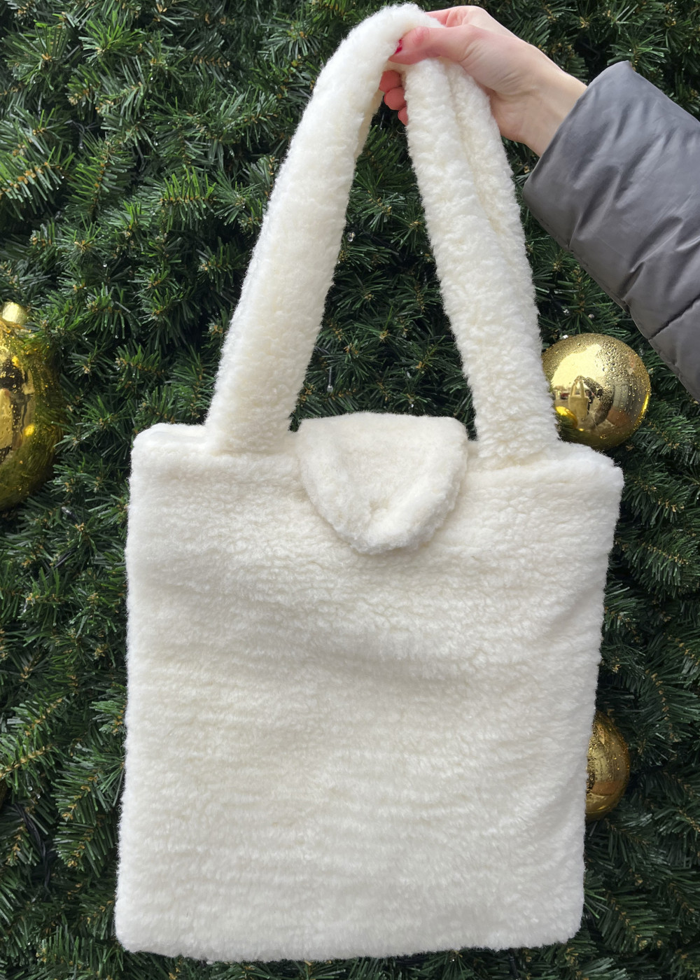 Сумка женская Шоппер модель 852 шерсть белая