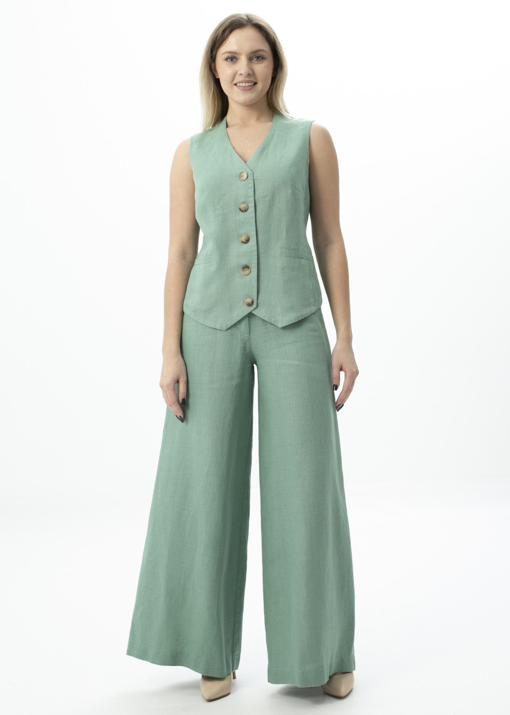 Брюки женские льняные модель 505л лен мята