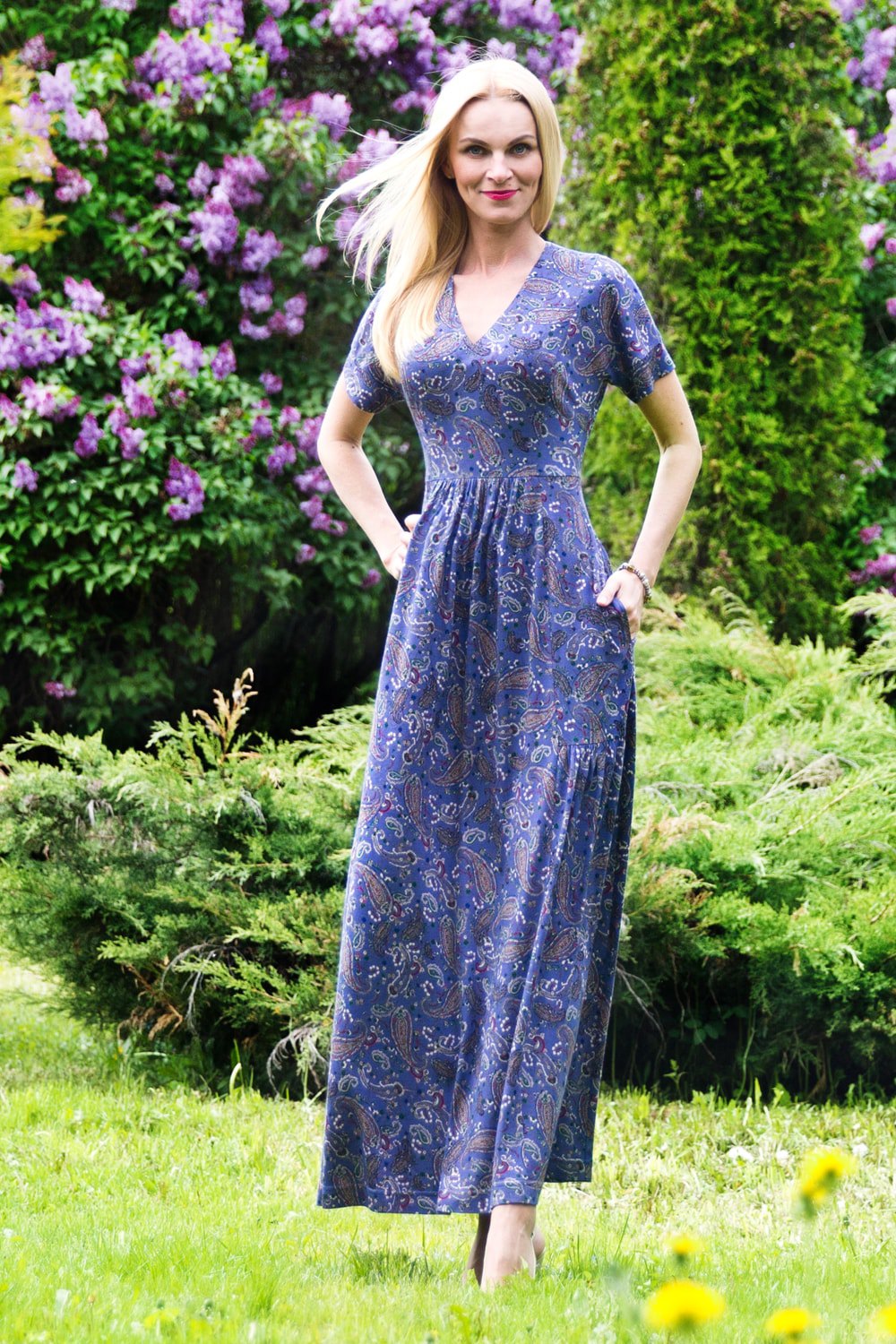 Платье женское "Лето" модель 332/2 джинс огурчик