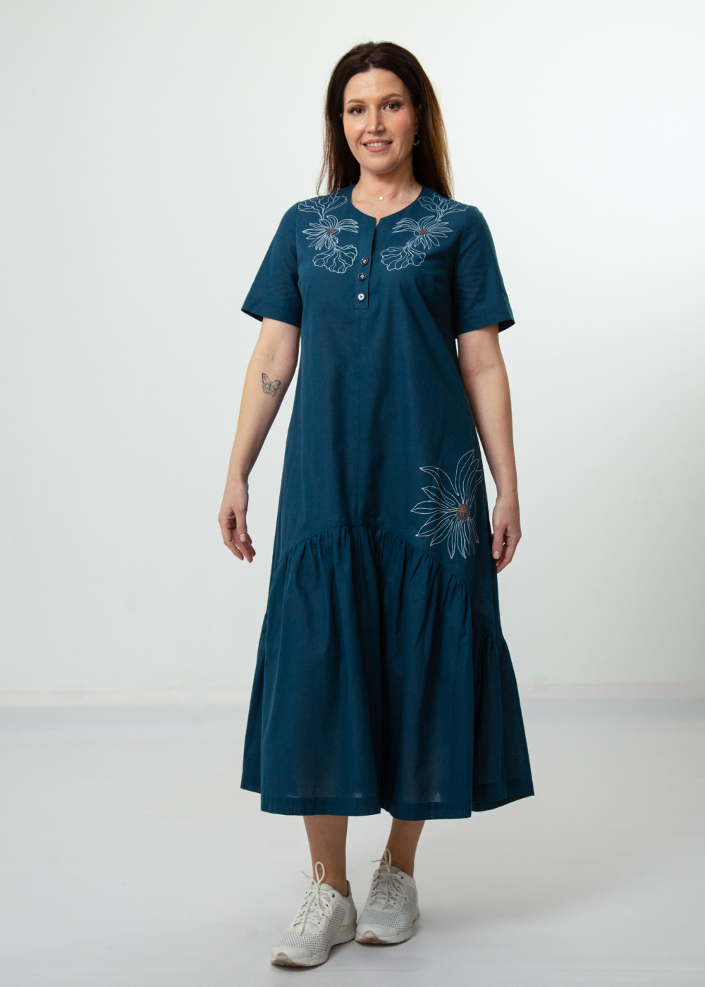 Платье женское Найс Хлопок модель 446 цвет морская волна