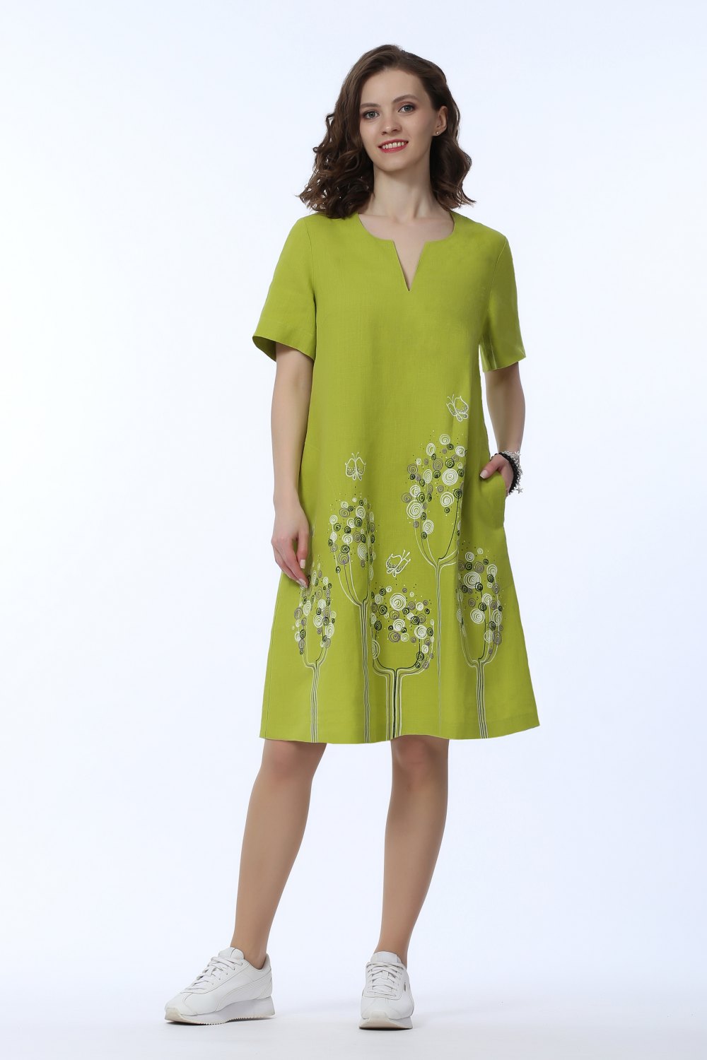 Платье женское "Вереск" модель 384/17 ярко-салатовый