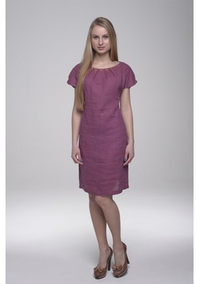 Платье женское "С гипюром" модель 346 брусника