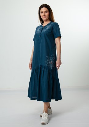 Платье женское Найс Хлопок модель 446 цвет морская волна