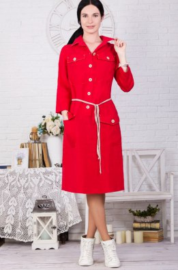 Платье женское "Элегант" миди модель 436/1 красное