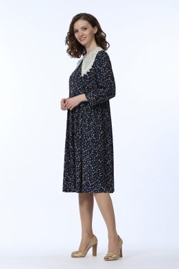 Платье женское "Кружева" модель 472/1 цвет: синие пятнышки