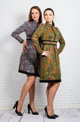 Платье женское "Меховое" модель 617Н/1 разноцветный огурчик