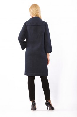 Пальто женское "Вильнюс" на пуговицах модель 844/1 темно-синий