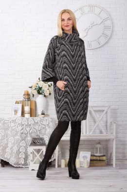 Пальто женское "Тюльпан" модель 011 черно-белое