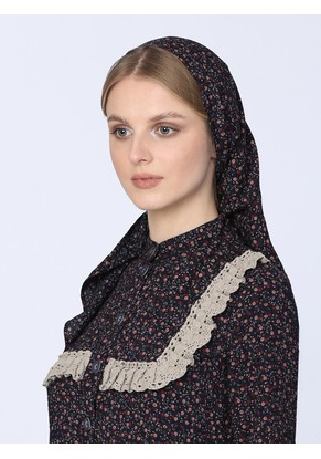Косынка женская средняя модель 899С/2 "Цветочки" на синем
