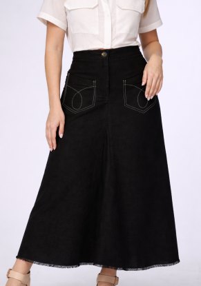 Юбка женская "Карина" миди модель 208мв черная