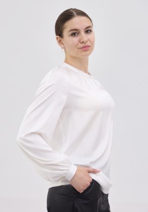 Блузка женская шелковая "Хлоя" модель 156ш цвет белый