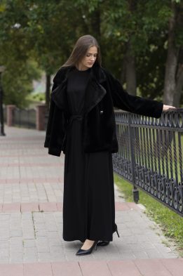 Куртка женская "Шубка" модель 797 мех черный