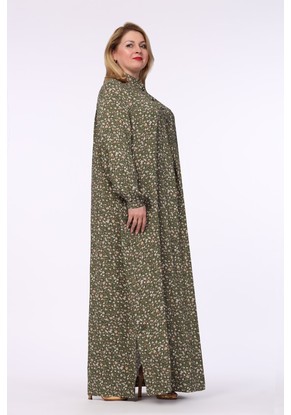 Платье женское "Фатима" модель 679/2 цветочки на зеленом