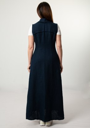 Жилет женский льняной "Шазюбль" модель 816 лен темно-синий