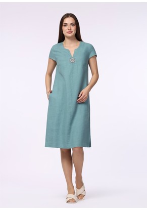 Платье С карманами миди модель 428/7 лен ниагара