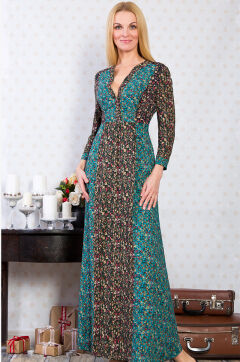 Платье женское "Пэчворк" модель 360/2 синее