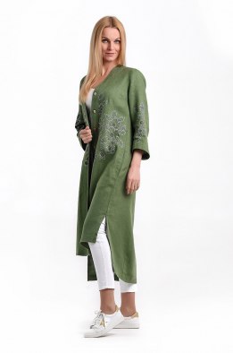 Платье женское "Халат на пуговицах" модель 443/1 светло-зеленый