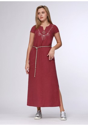 Платье с карманами модель 435/5 брусника