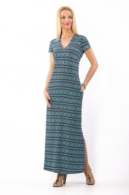 Платье женское "Аиша" модель 327 голубой орнамент