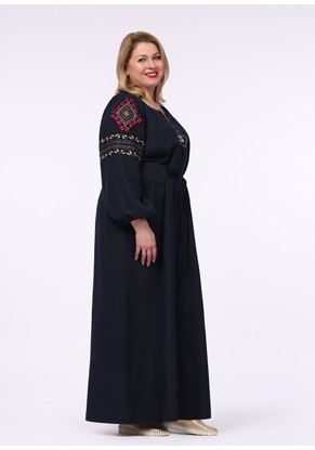 Платье женское "Ксения" модель 432/ цвет темно-синий лен