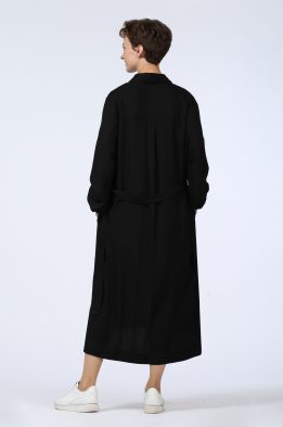 Платье женское Рубашка с поясом модель 660 цвет: чёрный