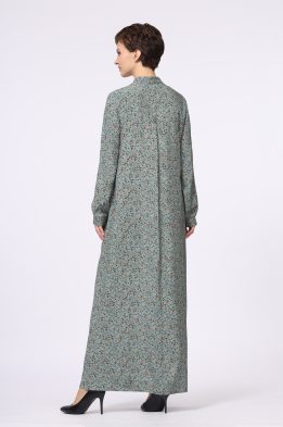 Платье женское "Марья" макси модель 475/3 цвет: серо-голубые цветочки