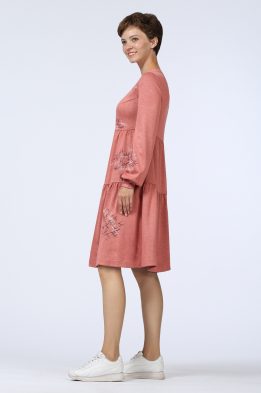 Платье женское "Каскад" модель 668/4 цвет: коралл