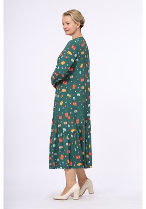 Платье женское "Nice" модель 441в цвет: изумрудные чемоданчики