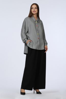 Блузка женская Классика С манжетами модель 153/1 цвет: серый