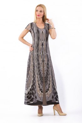 Платье женское "Батист" двуслойное модель 331/2 серые камушки