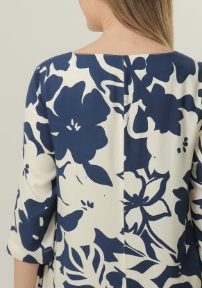 Платье женское "Дама" миди модель 341 вискоза синие цветы