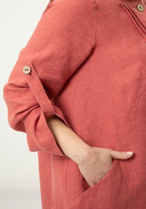 Жакет женский льняной "Фрида" модель 840 цвет пыльная роза