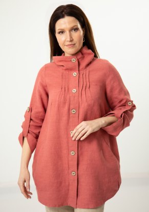 Жакет женский льняной "Фрида" модель 840 цвет пыльная роза