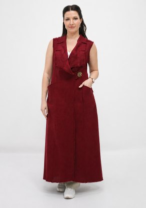 Жилет женский льняной "Шазюбль" модель 816 лен бордовый