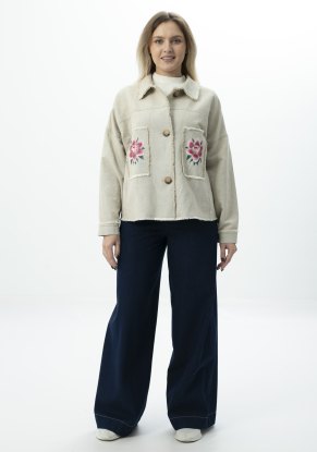 Жакет женский модель 1318 Бежевый (лен с хлопком)