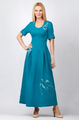 Платье женское "Некст" модель 326/3 морская волна