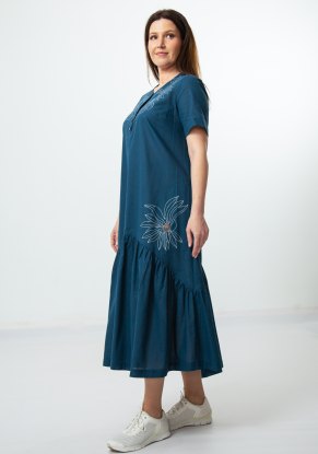 Платье женское Найс Хлопок модель 446 цвет морская волна