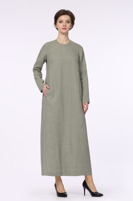 Платье женское "Василиса" модель 339/2 цвет: лен фисташковый