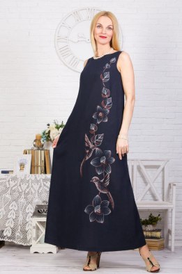 Платье женское "Дама" модель 387/1 темно-синее