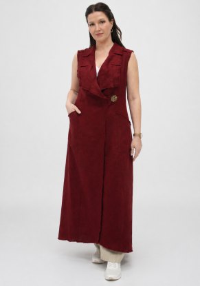 Жилет женский льняной "Шазюбль" модель 816 лен бордовый