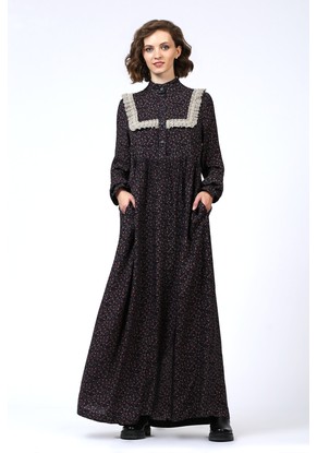 Платье женское "Дарья" длинная модель 675 бисер на синем