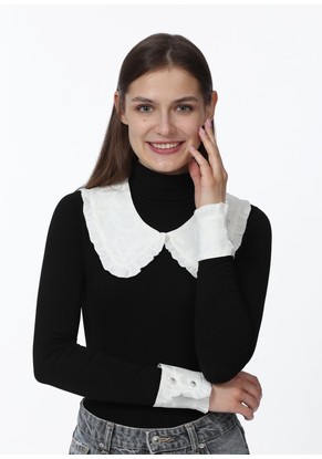 Комплект Воротник съемный и манжеты модель 1222 цвет белый лен