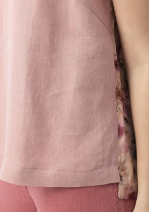 Блузка женская "топ Завязки" модель 139 пудровый лен с вискозой