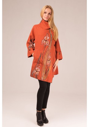 Полупальто женское "Обнимашка" модель 781 терракот