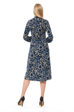 Платье женское "Полянка" миди модель 630/1 синий гермес